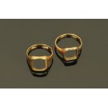 Two 9 ct gold ring mounts, 7.9 grams.