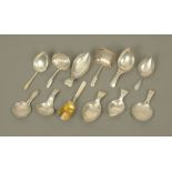 Twelve George III silver caddy spoons by William Pugh,