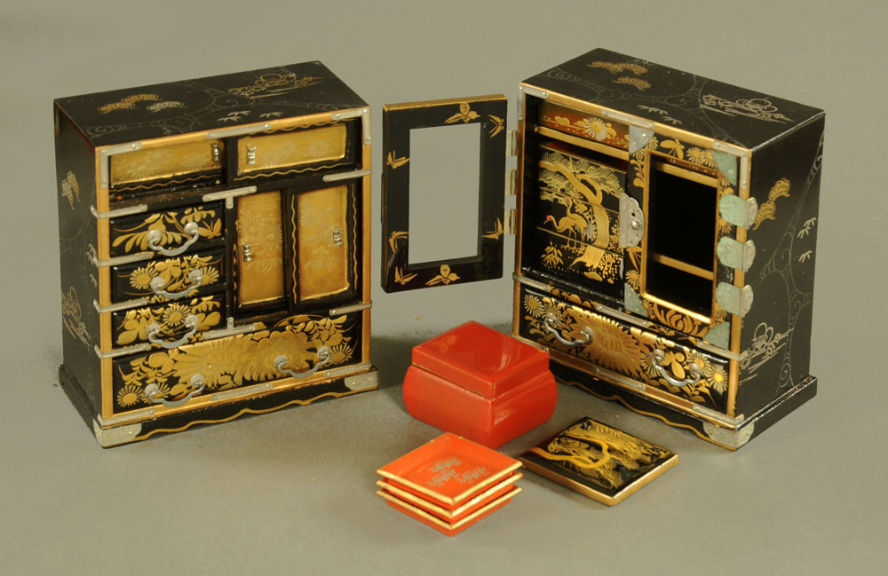 A quantity of 1930's Japanese lacquered miniature furniture and catalogue dated 1933 (see - Image 2 of 6