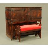 An Arts and Crafts oak cabinet piano by John Broadwood & Sons, London,