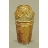 A French brass grape hod, complete with lid. Suitable for logs.