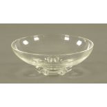 A continental Steuben clear art class circular bowl, 20 cm diameter x 7.5 cm high.