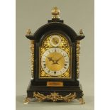 A 19th century ebonised bracket clock,