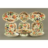 An early 19th century pottery part dessert service of Derby design,