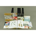Four albums in slip cases of Irish stamps, in mint condition and a selection of First Day Covers,