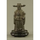 The 19th century Chinese black patinated bronze figure of Fu Xing, in the Archaistic style,