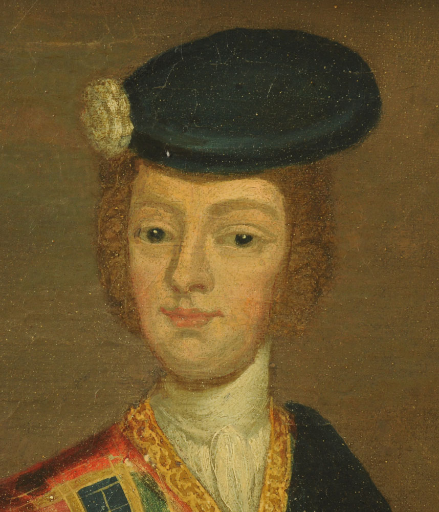 Style of "Wassdail" (possibly James Worsdale) oil painting, "Portrait of Charles Edward Stuart, - Image 4 of 8