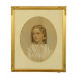 A Victorian pencil and chalk portrait of Maude Isabel Howard, born 1856, married Mr F.W.