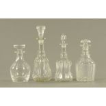 A Regency diamond and slice cut glass bottle shaped decanter and stopper, 24 cm high,