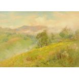 Cuthbert Rigby (1850-1935), watercolour Bow Fell from Lingmoor. 53 cm x 75 cm, framed, signed.