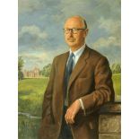 Julian Barrow, oil on canvas, portrait of Stafford Vaughan Stepney Howard (aged 47) dated 1962,
