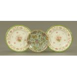 Two Coalport rose patterned cabinet plates.