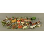 A large quantity of model railway scenery/buildings.