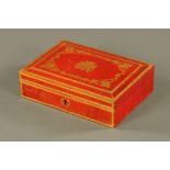 A 19th century gilt tooled red leather dispatch box,