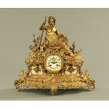 A 19th century continental mantle clock,