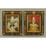A pair of early 20th colour prints, portrait of Mary Queen of Scots and Mary Queen of England,