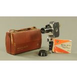 A vintage Bolex zoom Reflex cine camera with case.