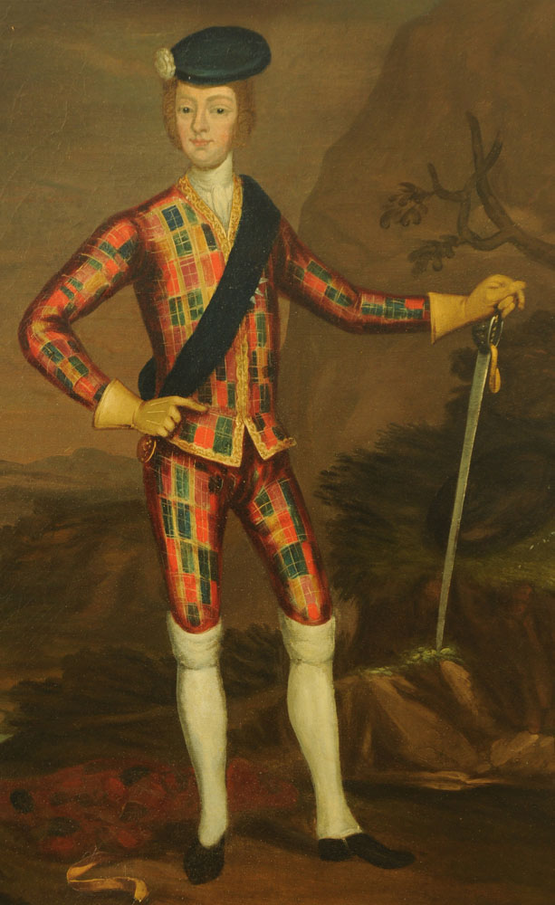 Style of "Wassdail" (possibly James Worsdale) oil painting, "Portrait of Charles Edward Stuart, - Image 3 of 8