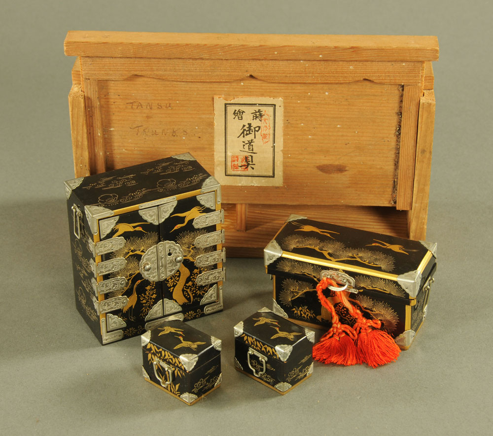 A quantity of 1930's Japanese lacquered miniature furniture and catalogue dated 1933 (see - Image 3 of 6