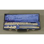 A cased flute by Gemeinhardt Elkhart, Ind. M2 D04564.