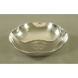 A Keswick School of Industrial Arts Firth Staybrite circular bowl, with shaped rim,