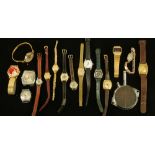 A collection of seventeen vintage wristwatches, Oris etc.