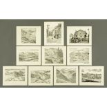 A collection of ten Alfred Wainwright, signed prints "Ullswater from St Sunday Crag", "Langstrath",