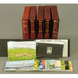 Five albums of Stanley Gibbons Jersey stamps from 1943-2018,