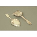 Two George IV silver caddy spoons by Thomas Millington, with shaped and panelled bowls,