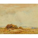 Claude Hayes (1852-1922), watercolour, "Haymaking at Tewkesbury", 24 x 30 cm,