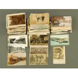 A collection of loose postcards, greetings cards, topography, railway stations, humour, military,