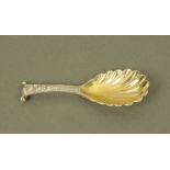 An early Victorian silver caddy spoon by Chawner & Co,