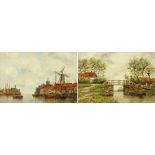 J Van Couver, a pair of watercolours "Beverwyk Holland" and "Vlardingen Holland" each 35 cm x 52 cm,