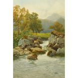 George Hodgson (1847-1921), a watercolour "Near The Stepping Stones Capel Curig".