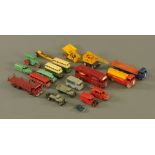 A small selection of vintage children's model vehicles, mainly Dinky.