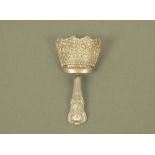 A George IV silver shovel form caddy spoon by John Thropp or Joseph Taylor,