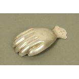 A George III silver hand form caddy spoon by John Thropp or Joseph Taylor, Birmingham 1806.