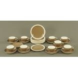 A Wedgwood bone china grey glazed part tea and dinner service comprising, nine cups, ten saucers,