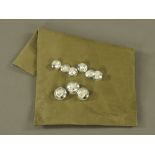 Four modern white metal SAS buttons by Gaunt, six smaller buttons by FSE,