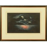 Susan E Jameson (born 1944), "Electric Storm", artist proof mezzotint,