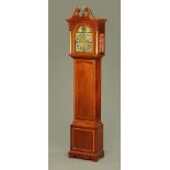 An Edwardian inlaid mahogany longcase clock, with three train musical movement,