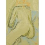 P.K. nude pastel. 49 cm x 35.5 cm, framed, signed with initials.