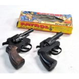 Replicast boxed Vintage Cap Pistol plus an Italian made replica pistol. Both appear very good
