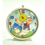 Smiths original and traditional Popeye Alarm Clock. Appears very good to excellent.