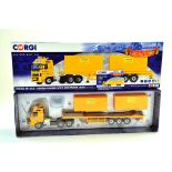 Corgi Diecast Model Truck Issue comprising No. CC14037 Volvo Flatbed Trailer with Container Load