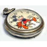 Ingersoll 1930's Vintage Disney Mickey Mouse Pocket Watch. Appears good to very good in working