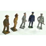 Interesting group of early issue metal civilian figures, various makers including Charbens. Fair