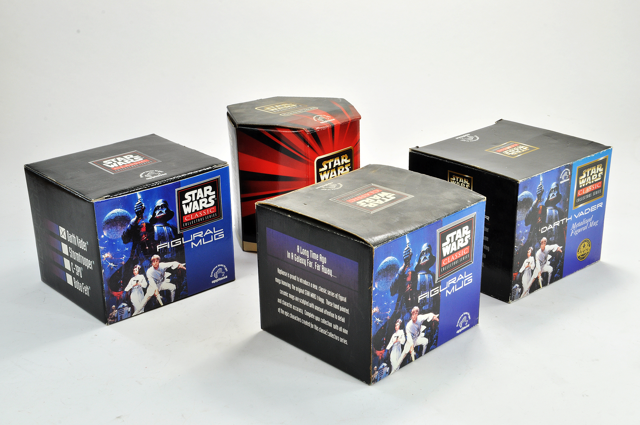 Star Wars collectables comprising four promotional mugs. Unused.