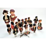 A large and impressive group of vintage Scottish Dolls in authentic dress, mostly plastic, various
