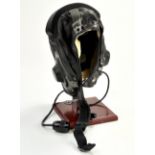 Original 1986 Soviet AF pilot helmet, SHL-82. Genuine leather, size 58 with power and data cables